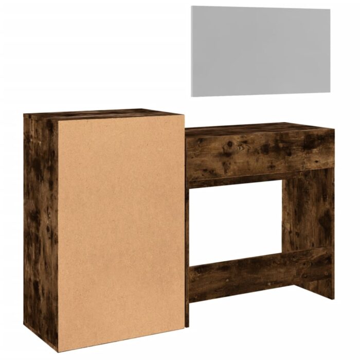 Ensemble de coiffeuse 3 pcs chêne fumé bois d'ingénierie – Image 5