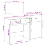 Ensemble de coiffeuse 3 pcs sonoma gris bois d'ingénierie – Image 9