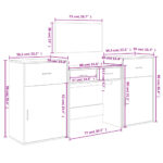 Ensemble de coiffeuse 4 pcs chêne fumé bois d'ingénierie – Image 9