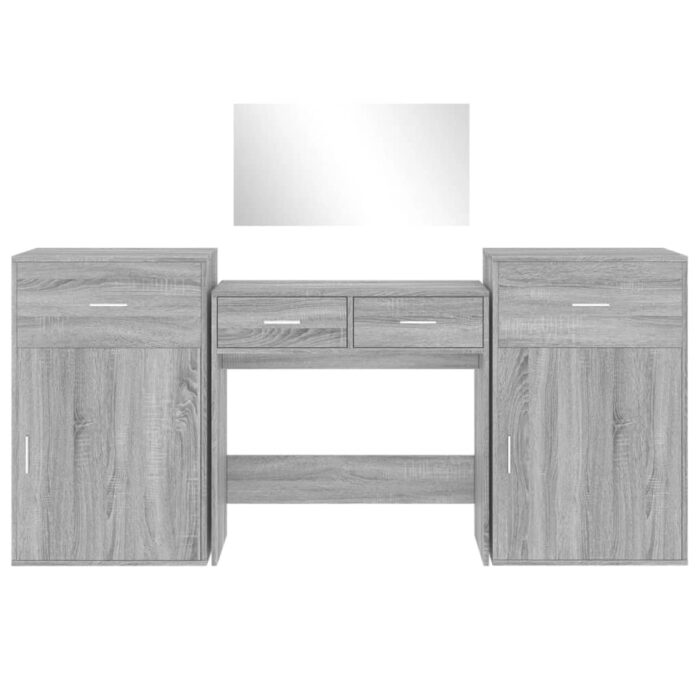 Ensemble de coiffeuse 4 pcs sonoma gris bois d'ingénierie – Image 3