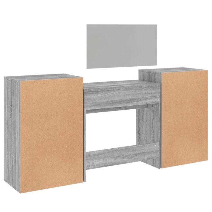 Ensemble de coiffeuse 4 pcs sonoma gris bois d'ingénierie – Image 5