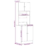 Armoire de cuisine blanc 60x50x180 cm bois d'ingénierie – Image 9