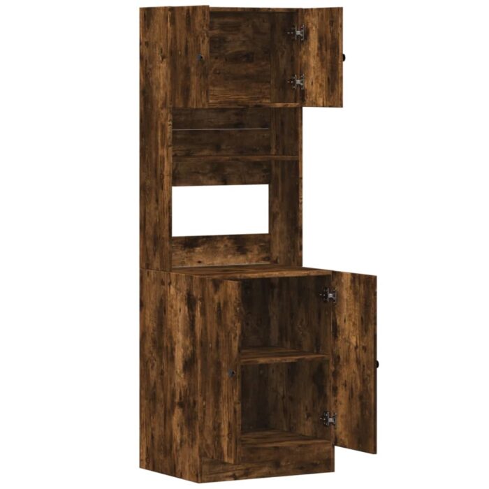 Armoire de cuisine chêne fumé 60x50x180 cm bois d'ingénierie – Image 5