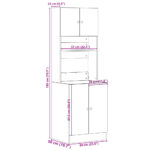 Armoire de cuisine chêne fumé 60x50x180 cm bois d'ingénierie – Image 9