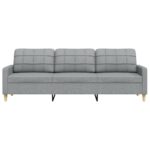 Canapé à 3 places Gris clair 210 cm Tissu – Image 2