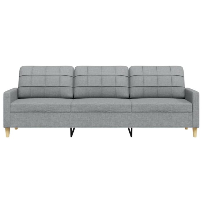 Canapé à 3 places Gris clair 210 cm Tissu – Image 2