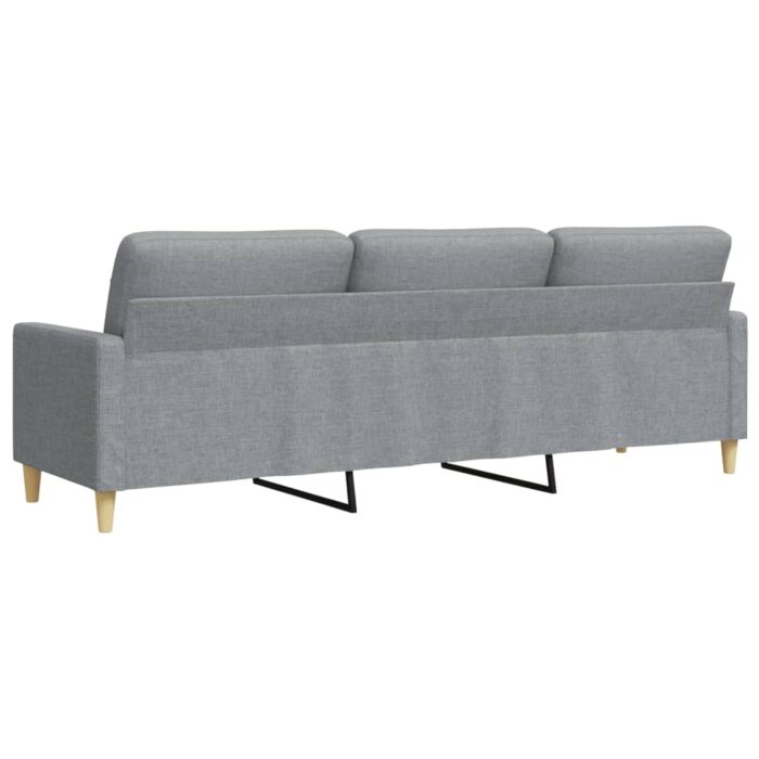 Canapé à 3 places Gris clair 210 cm Tissu – Image 4