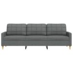 Canapé à 3 places Gris foncé 210 cm Tissu – Image 2