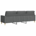Canapé à 3 places Gris foncé 210 cm Tissu – Image 4