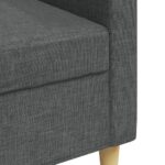 Canapé à 3 places Gris foncé 210 cm Tissu – Image 5