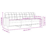 Canapé à 3 places Gris foncé 210 cm Tissu – Image 6