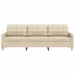 Canapé à 3 places Crème 210 cm Tissu – Image 2