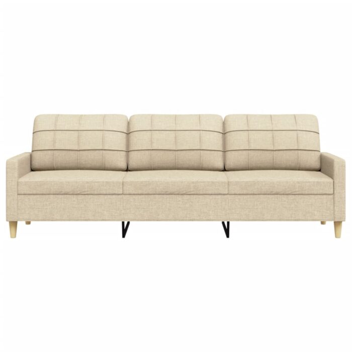 Canapé à 3 places Crème 210 cm Tissu – Image 2