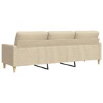 Canapé à 3 places Crème 210 cm Tissu – Image 4