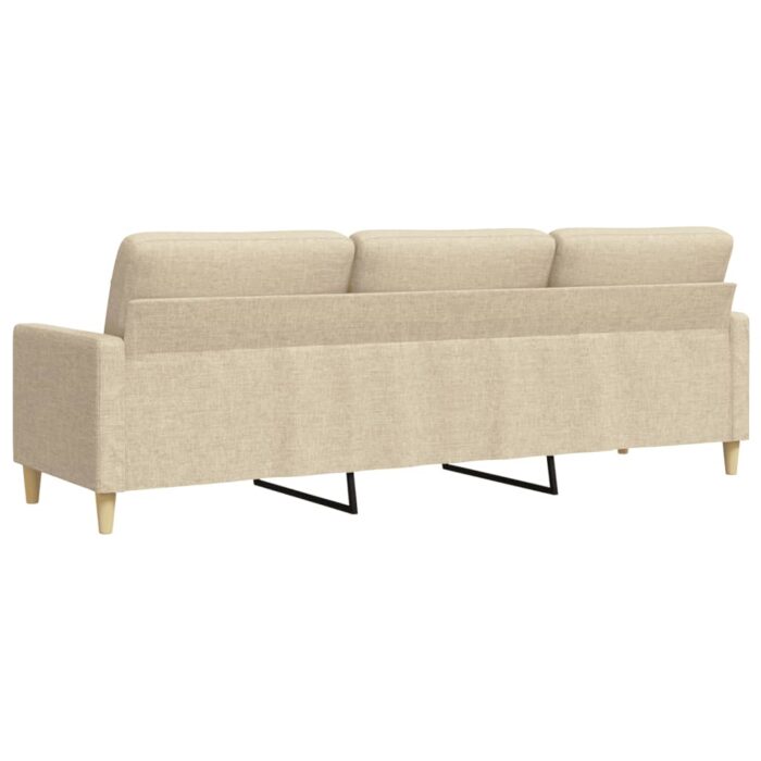 Canapé à 3 places Crème 210 cm Tissu – Image 4