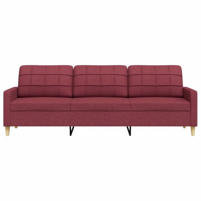 Canapé à 3 places Rouge bordeaux 210 cm Tissu – Image 2