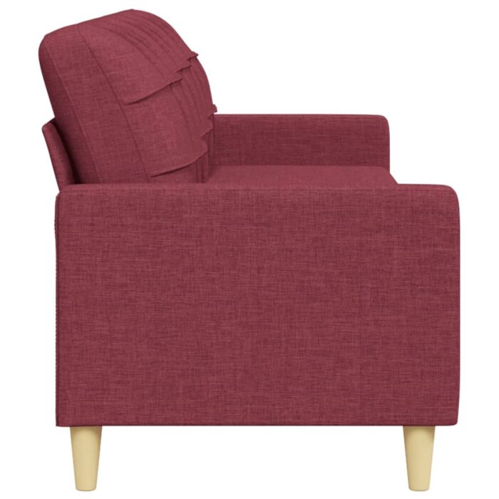 Canapé à 3 places Rouge bordeaux 210 cm Tissu – Image 3