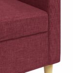 Canapé à 3 places Rouge bordeaux 210 cm Tissu – Image 5