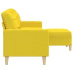Canapé à 3 places avec repose-pieds Jaune clair 210 cm Tissu – Image 2