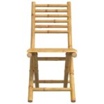 Chaises pliables de jardin lot de 6 43x54x88 cm bambou – Image 2