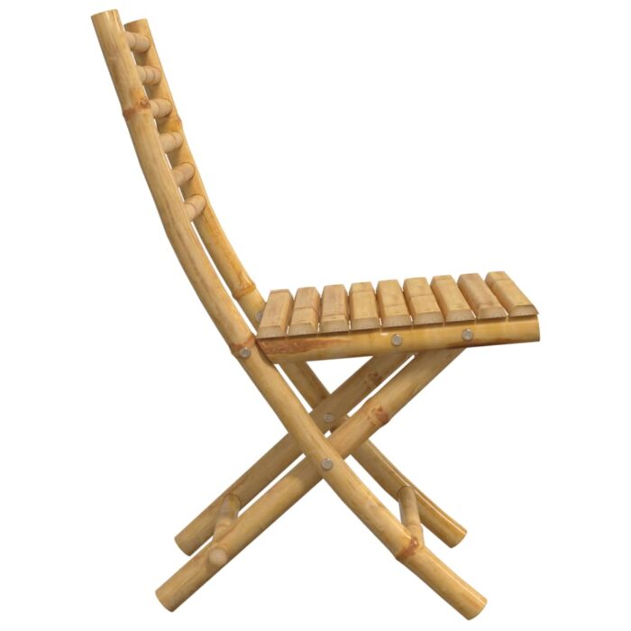 Chaises pliables de jardin lot de 6 43x54x88 cm bambou – Image 3