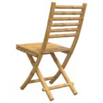 Chaises pliables de jardin lot de 6 43x54x88 cm bambou – Image 4