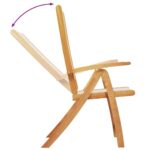 Chaises pliables de jardin lot de 6 bois d'acacia et textilène – Image 3