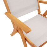 Chaises pliables de jardin lot de 6 bois d'acacia et textilène – Image 4