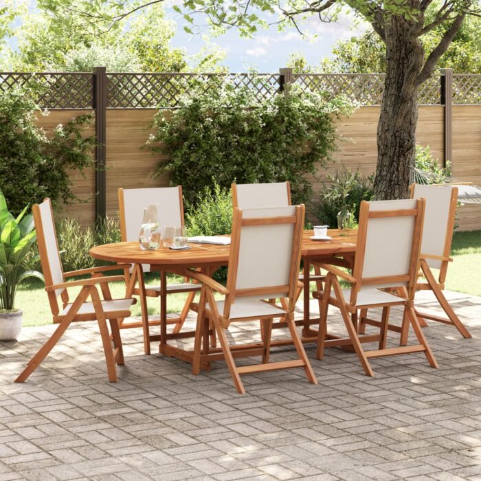 VXL8721102608711_m_en_hd_1.jpg Chaises pliables de jardin lot de 6 bois d'acacia et textilène – Image 1