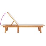 Chaises longues lot de 2 table gris bois d'acacia et textilène – Image 3