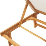 Chaises longues lot de 2 table gris bois d'acacia et textilène – Image 5