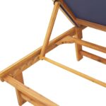 Chaises longues lot de 2 table bleu bois d'acacia et textilène – Image 4