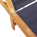 Chaises longues lot de 2 table bleu bois d'acacia et textilène – Image 5