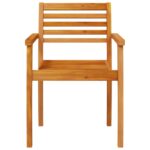 Chaises de jardin lot de 4 59x55x85 bois massif d'acacia – Image 3