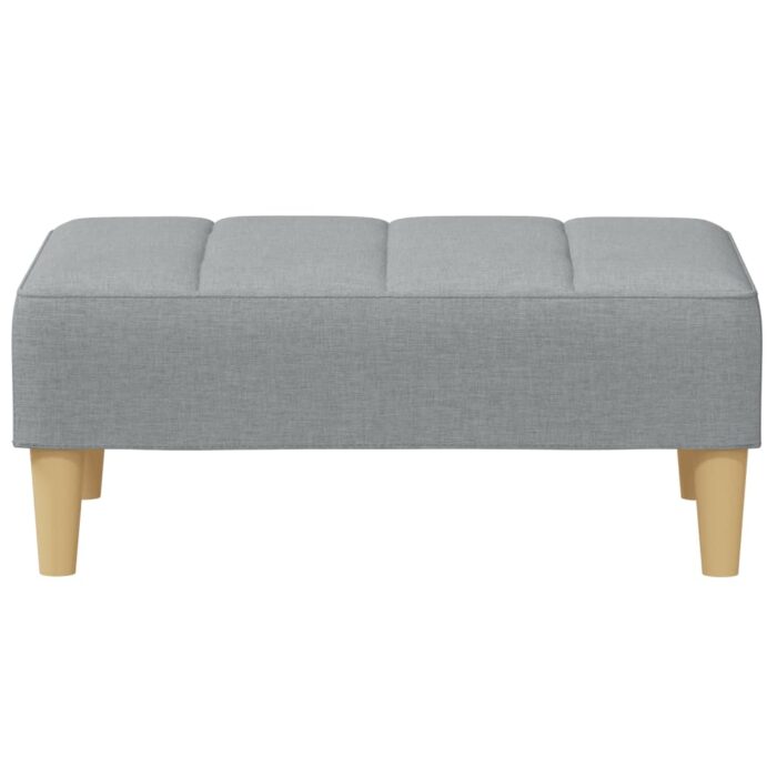 Repose-pied gris clair 77x55x31 cm tissu – Image 2