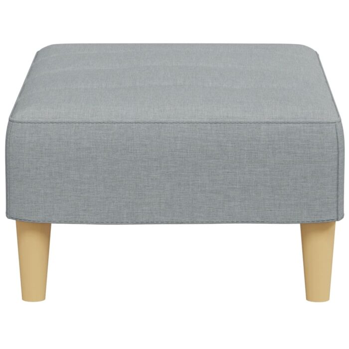 Repose-pied gris clair 77x55x31 cm tissu – Image 3
