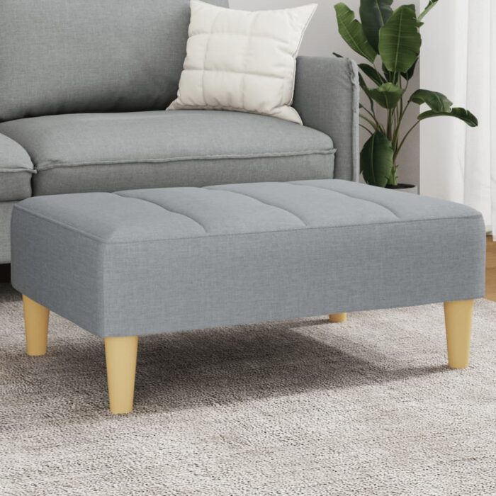 Repose-pied gris clair 77x55x31 cm tissu – Image 1
