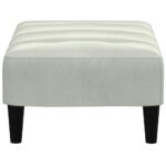 Repose-pied gris clair 77x55x31 cm velours – Image 3