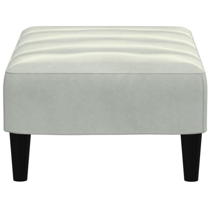 Repose-pied gris clair 77x55x31 cm velours – Image 3