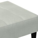 Repose-pied gris clair 77x55x31 cm velours – Image 4