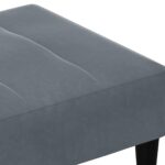 Repose-pied gris foncé 77x55x31 cm velours – Image 4