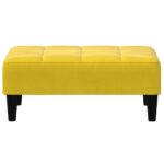Repose-pied jaune 77x55x31 cm velours – Image 2
