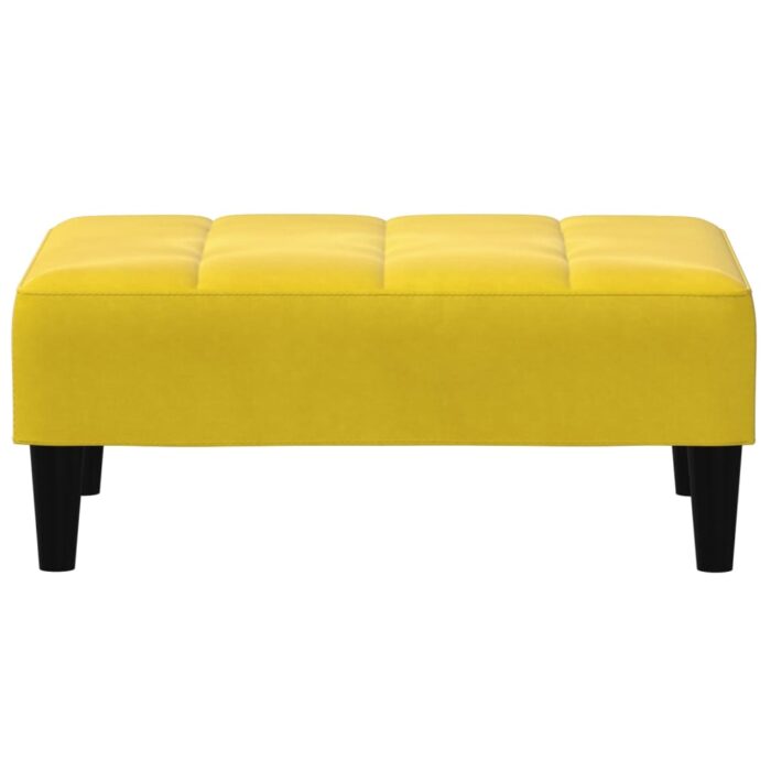 Repose-pied jaune 77x55x31 cm velours – Image 2