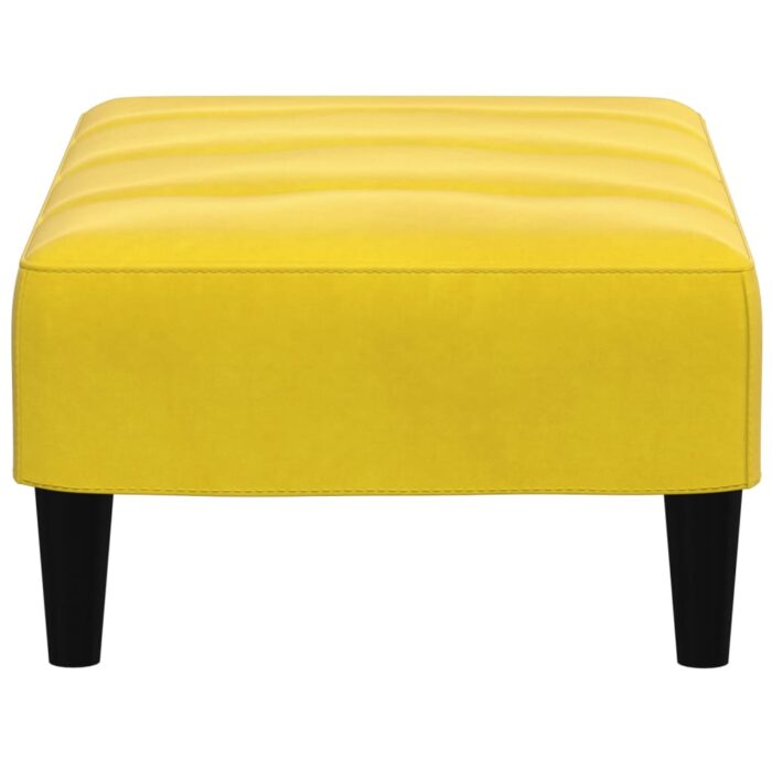 Repose-pied jaune 77x55x31 cm velours – Image 3