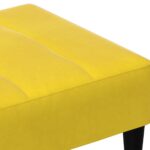 Repose-pied jaune 77x55x31 cm velours – Image 4