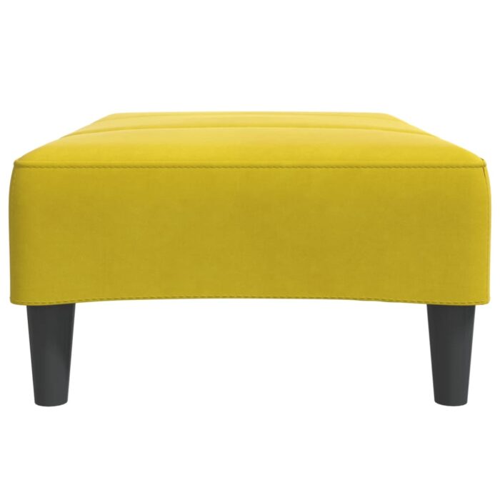 Repose-pied jaune 77x55x31 cm velours – Image 3