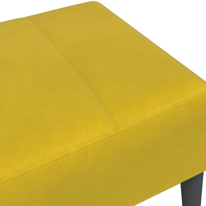 Repose-pied jaune 77x55x31 cm velours – Image 4