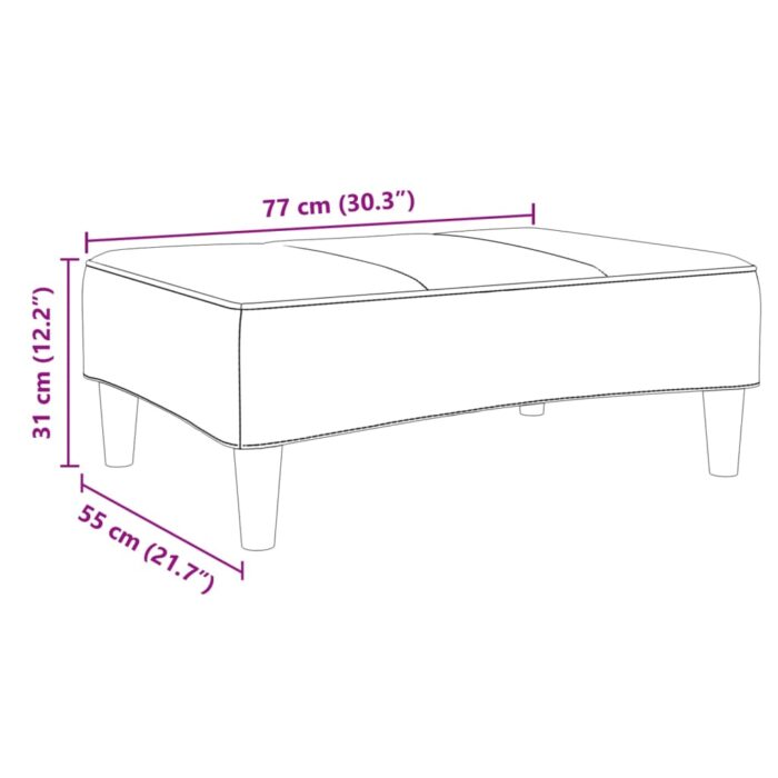 Repose-pied jaune 77x55x31 cm velours – Image 6