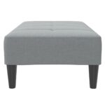 Repose-pied gris clair 77x55x31 cm tissu – Image 3