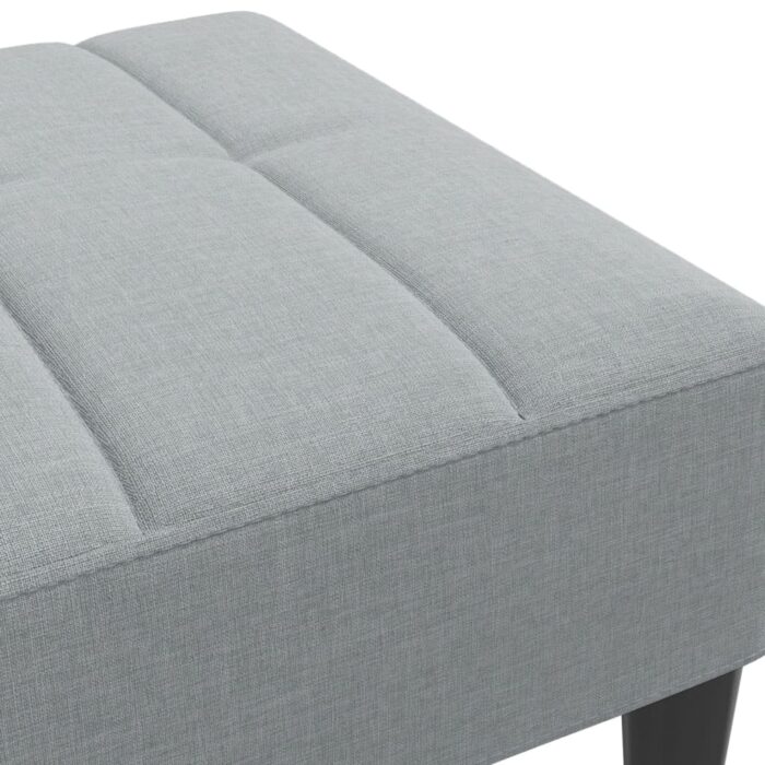 Repose-pied gris clair 77x55x31 cm tissu – Image 4